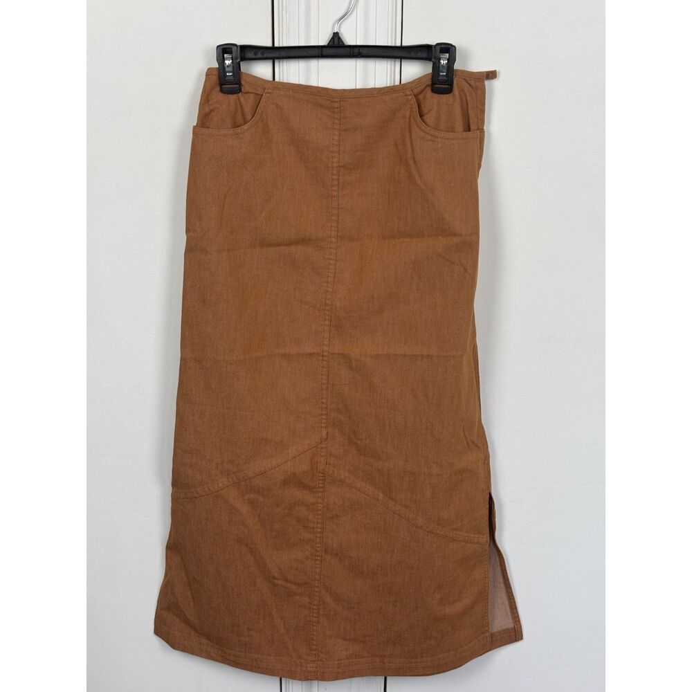 NWOT Christopher & Banks womens brown maxi side zip skirt 4